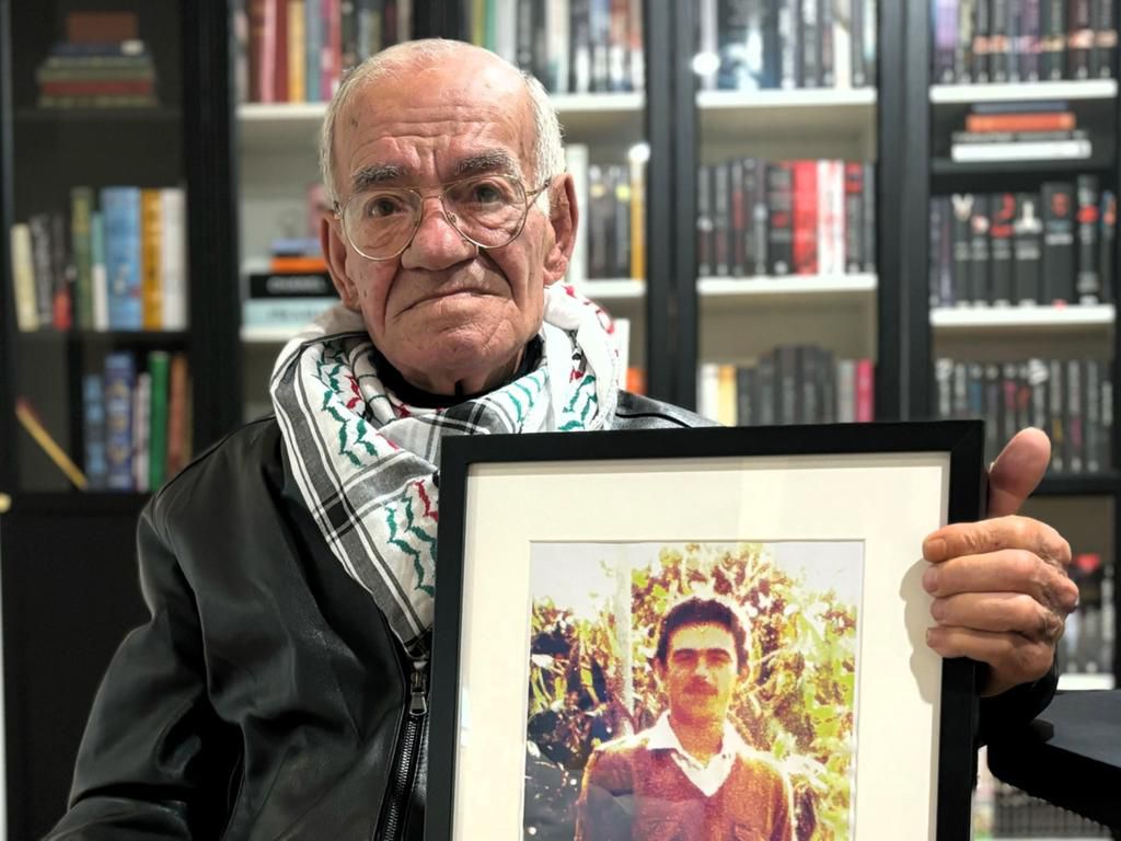 Mustapha with his eldest son, Khaled Shahin, who was taken by soldiers over 40 years ago. Khaled has till this day not been found